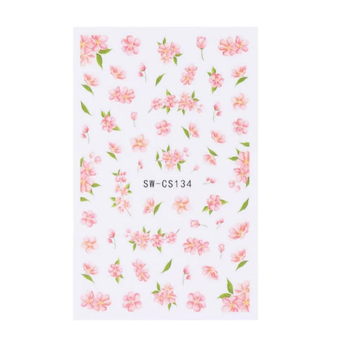 3D Nail Art Stickers with Daisy, Cherry Blossom, Petals, Leaves, and Butterflies for Spring and Summer Manicure Decoration Tips - Slider Style Nail Polish Accessories