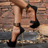 Sexy Metal Ankle Strap Platform Sandals For Pole Dance
