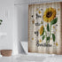 4 Piece Doormat Shower Curtain Set with Non-Slip Rugs Toilet Seat Cover and Bath Carpet for Bathroom Decor