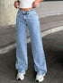 Baggy Jeans Denim Pants High Waisted Loose Fit Vintage Design For Casual Everyday Wear