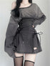 Fairycore Grunge Goth Corset Dress Women Aesthetic Streetwear Bodycon Y2k Indie Clothes