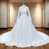 Hire Lnyer High Neck Zipper Back Lace Ball Gown Wedding Dresses