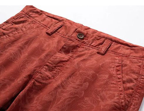 Summer Men Cotton Print Cargo Shorts Casual Breeches Jogger Pants