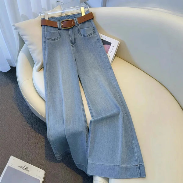 Flared Wide-Leg Jeans For Women Denim Pants With Loose Fit And Stretch Casual Everyday Wardrobe