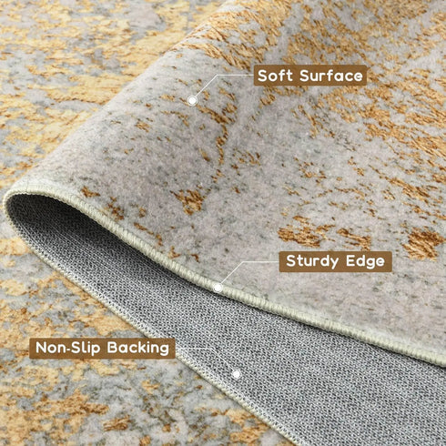 Faux Cashmere Printed Carpet Abstract Collection Soft Modern Rugs for Living Room and Bedroom Home Decor