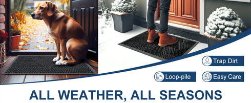 Absorbent Low Profile Entryway Rug Non-Slip Washable Welcome Mat for Heavy Duty Use