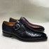 Men's Classic Cow Leather Brogue Shoes Lace-Up Pointed Toe Footwear