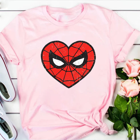 Funny Amazing Spider Heart Shirt Retro 90s Shirt Vintage Superhero Shirts Unisex T-shirt Family Birthday Gift MCU Fans Gift