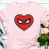 Funny Amazing Spider Heart Shirt Retro 90s Shirt Vintage Superhero Shirts Unisex T-shirt Family Birthday Gift MCU Fans Gift