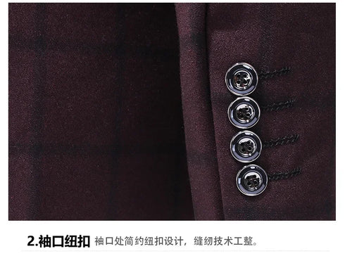 Men's Business Casual Suit Set Blazer Vest Pants Fashionable Slim Fit for Weddings and Work