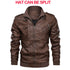 Men's Casual PU Leather Motorcycle Jacket for Autumn and Winter - Stylish Biker Coat with Detachable Hood and Zipper Closure