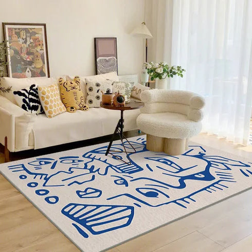 Geometric Irregular Lines Large Area Living Room Carpet Soft Fluffy Bedroom Rug Modern Home Decoration