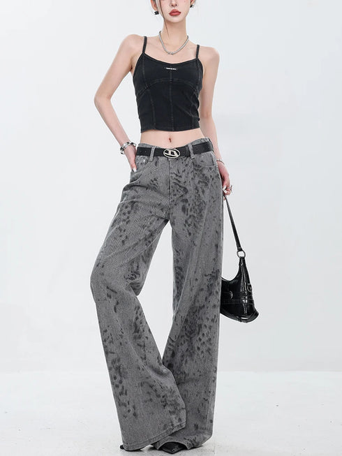 Casual Wide Leg Denim Pants for Women - Retro Streetwear High Waisted Baggy Jeans for Effortless Fall Outfits and Stylish Jean Outfits