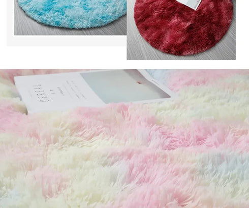 Plush Round Rug Mat for Living Room and Bedroom Home Decor