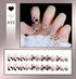 24Pcs Cute Bow Short Coffin Press On Nails - Artificial Full Cover Acrylic Nail Tips for Fall Season Nail Art Decor with Seamless Removable Designs