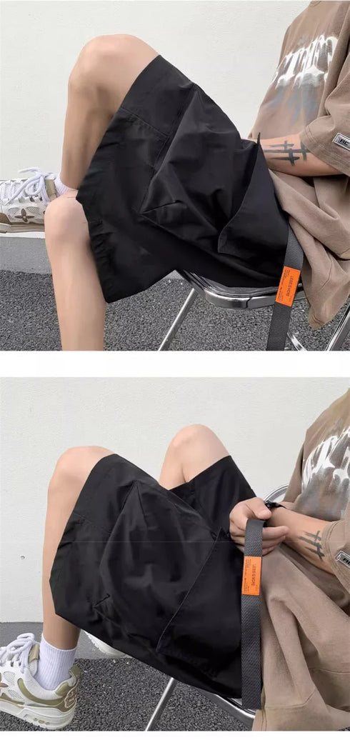 Summer Men's Functional Cargo Shorts Multi-Pocket Baggy Gym Shorts Streetwear Bermuda