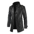 Men's Casual Fleece-Lined Leather Windbreaker Coat - Stylish Moto & Biker Jacket for Autumn and Winter Wear