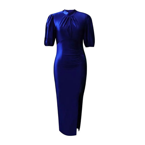 Long Dress Women Party Pleated Bandage Elegant Evening Maxi Dresses