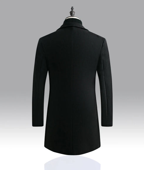 Men's Slim Fit Trench Coat for Fall and Winter - Stylish Woolen Blended Outwear for Business Casual and Travel
