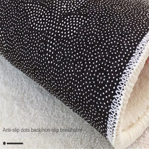 Cream Style Rugs for Bedroom Soft Fluffy Round Living Room Floor Mat