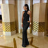 JULISSA MO Satin Sexy Hollow Out Maxi Dress for Elegant Parties