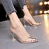 Elegant Women's Transparent PVC High Heels Sandals with Pointed Toe for Wedding and Party