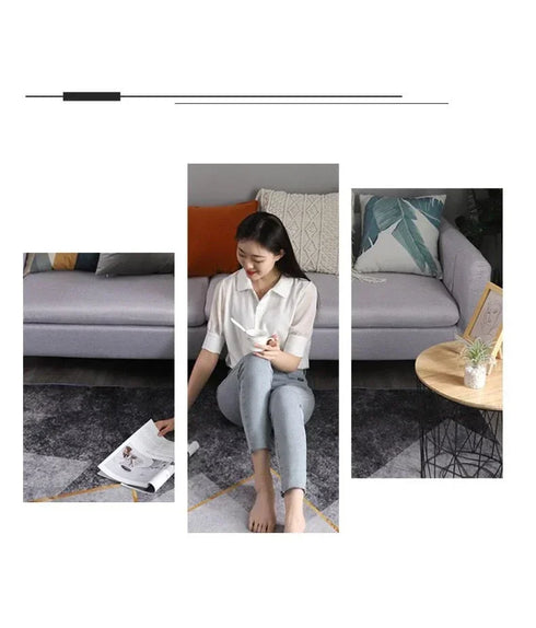 Modern Style Round Carpet Thickened Anti Slip Mat Soft Fluffy Decor Rug