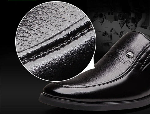 Leather Men Formal Shoes Slip On Dress Moccasins Breathable Luxury Loafers