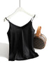 Spaghetti Strap Satin Silk Tank Top Women Sleeveless Halter V Neck Camisole Summer Casual Cami