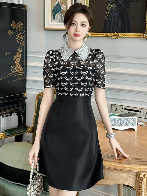 Summer Sweet Black Formal Occasion Short Dress Women Clothes Elegant Luxury A-Line Mini Party Prom Dresses