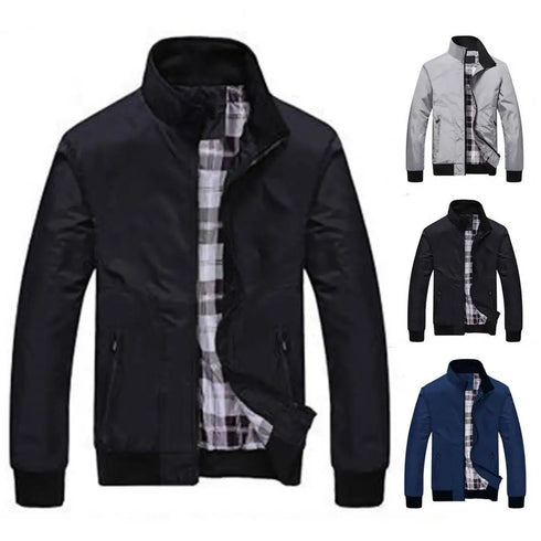 Stylish Men's Spring Jacket with Elastic Cuffs - Versatile Casual Outdoor Coat for Autumn Mountaineering Adventures
