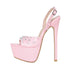 Sexy Peep Toe Platform Sandals Rivet Buckle Strappy Heels