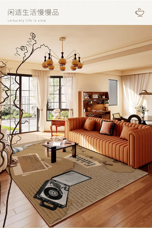 American Retro Cartoon Area Rug for Living Room and Bedroom Decor