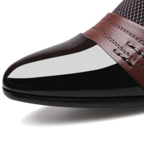 Classic Leather Oxfords for Men - Elegant Slip-On Dress Shoes for Business, Office, and Formal Occasions - Fashionable Loafers for Parties and Career Events