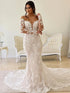 Chic Backless Lace Bridal Gown with Sweetheart Neckline and Long Sleeves