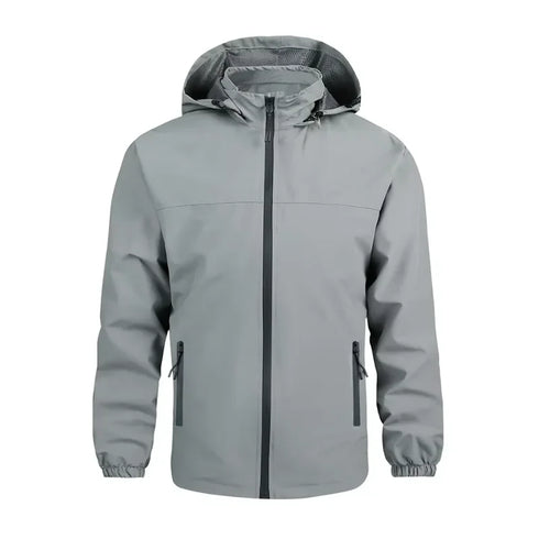 Men's Casual Ultra-Thin Breathable Windbreaker Jacket with Detachable Hood for Summer Sun Protection and Outdoor Adventures
