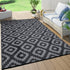 Outdoor Plastic Straw Rug Modern Geometric Waterproof Reversible Mat for Patio Porch Backyard Picnic