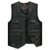 Men's Genuine Cowhide Leather Vest - Slim Fit Multi Pocket Zipper Waistcoat for Spring and Autumn Casual Wear