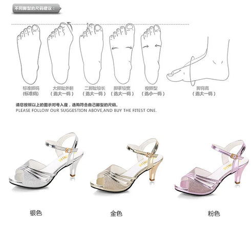 Elegant Bling Peep Toe Sandals for Women – Summer Dress Shoes with Wedge High Heels