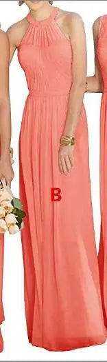 A-Line Chiffon Bridesmaid Dresses Elegant Floor-Length Sleeveless Gown For Wedding Party Occasion