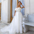 Elegant Off The Shoulder Organza Wedding Dresses A-Line Boho Gowns