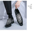 Luxury Patent Leather Loafers for Men - Designer Comfortable Embroidery Shoes Perfect for Wedding and Party, Breathable Formal Dress Footwear in Plus Sizes