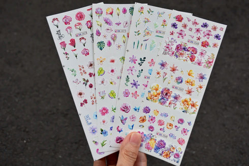 12 Floral Patterns Summer Nail Water Decals - Daffodils, Lilies, and Tulips for Stunning Nail Art Transfers and DIY Manicure Accessories