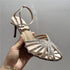 Rhinestone Gladiator Sandals Ankle Strap Stiletto Heels