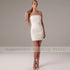 Wedding Dress Bridal Gown Satin Sheath Lace Strapless Silhouette for Civil Ceremony