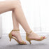 Elegant Beaded Open-Toe Sandals with Thin Heels for Weddings and Parties
