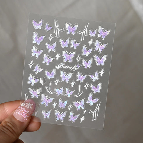 Adorable Pink Christmas Nail Art Stickers with Shiny Shells, Cute Snowflakes, Stars, and Wreaths - 5D Embossed Nail Decorations for Festive Nail Designs