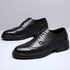 Elegant Men's Formal Dress Brogue Shoes - Slip-On British Gentleman Oxfords for Weddings and Special Occasions