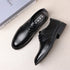 Leather Men Casual Shoes Breathable Formal Dress Shoes Lace-Up Non-Slip Driving Footwear