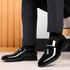 Men Patent Leather Casual Loafers Slip On Shoes for Business and Party